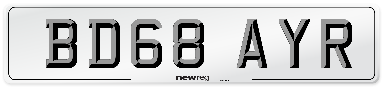 BD68 AYR Number Plate from New Reg